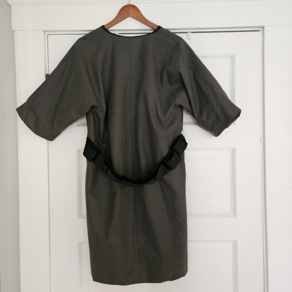 Poleci Classic Gray Overcoat Relaxed Fit Formal Evening Designer Jacket, 6 - Picture 5 of 10